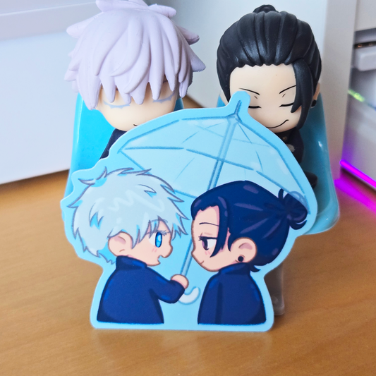 Gojo and Geto Rainy Day Sticker