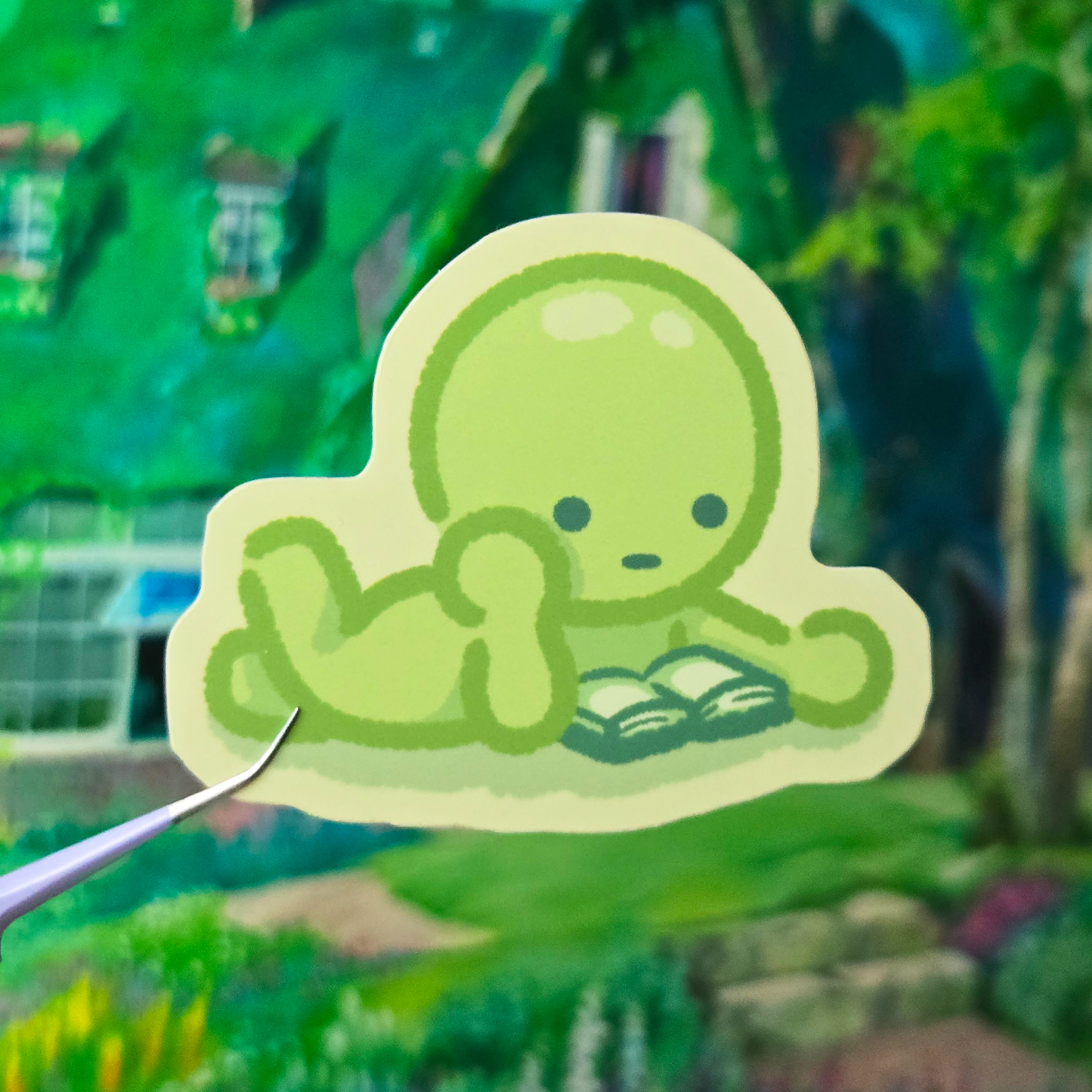 Reading Smiski Sticker